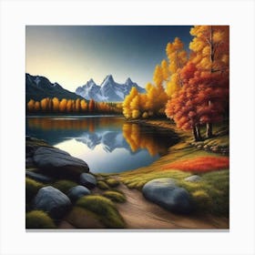 Autumn At The Lake Canvas Print