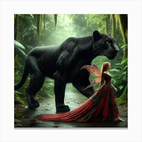 Fairy And Panther  Canvas Print