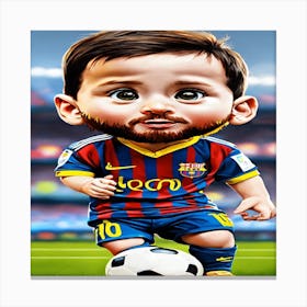 Lionel Messi Cute Baby Cartoon Canvas Print