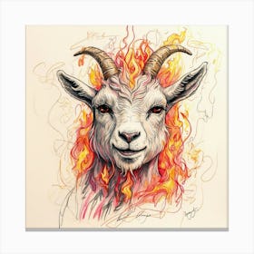 Goat On Fire 44 Canvas Print