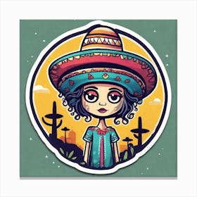 Mexico Sticker 2d Cute Fantasy Dreamy Vector Illustration 2d Flat Centered By Tim Burton Pr (11) Canvas Print