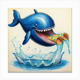 Whale With Teeth Canvas Print