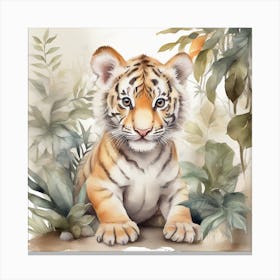 Tiger cub in Jungle 1 Canvas Print