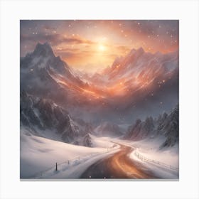 Road In The Snow Canvas Print