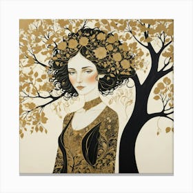 Gold Tree Canvas Print