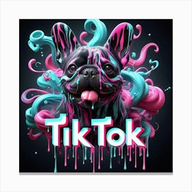 Frenchie Tik Tok Logo Canvas Print