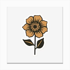 Flower Sticker 1 Canvas Print