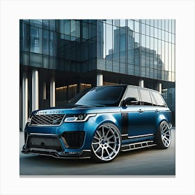 A Blue Modified Range Rover With Full Body Kit 4 Canvas Print