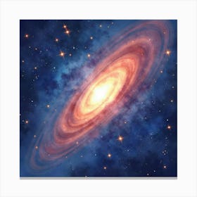 Radiant Cosmic Scene In Watercolor With Luminous Stars 1 Canvas Print