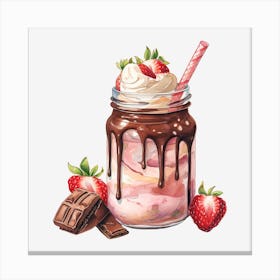 Strawberry Milkshake 19 Canvas Print