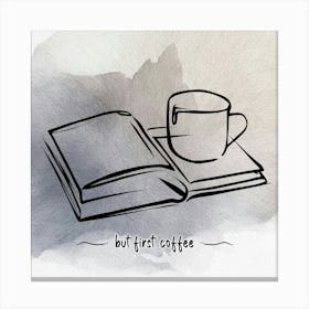 Book And Coffee Canvas Print