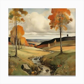 Autumn Landscape 1915 By Magnus Enckell Cartoon Art Pr 1 Canvas Print