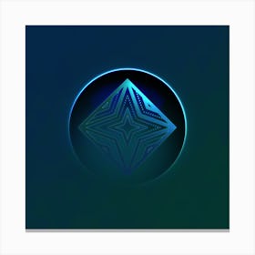 Geometric Neon Glyph on Jewel Tone Triangle Pattern 165 Canvas Print