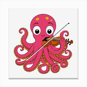 Octopus Playing Violin Canvas Print
