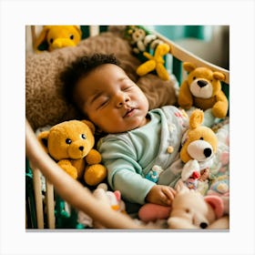 A Photo Of A Baby In A Crib 1 Canvas Print