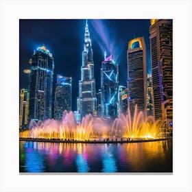 Dubai At Night Canvas Print