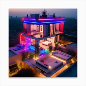 Modern House In Mexico City Canvas Print