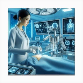 Woman In An Operating Room Canvas Print