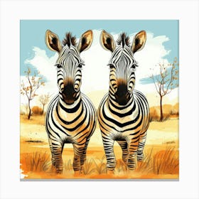 Zebras Cartoon 5 Leinwandbild