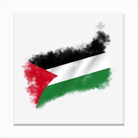 —Pngtree—Palestine Flag Transparent Paint Brush Canvas Print