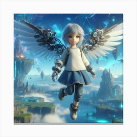 Anime Girl With Wings Canvas Print