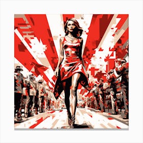 Woman In Red 5 Canvas Print