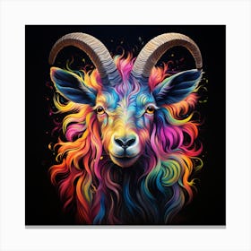 Colourful Rainbow Goat 3 Canvas Print