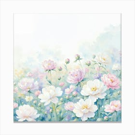 Watercolor Peonies Canvas Print