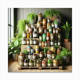 Jars Of Food Canvas Print