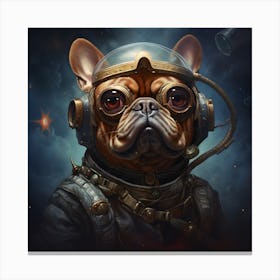 Frenchie In Space Art By Csaba Fikker 010 Canvas Print