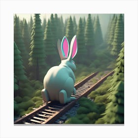 Rabbit On The Tracks Canvas Print