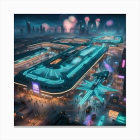 Futuristic Cityscape Canvas Print