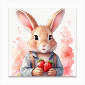 Strawberry Bunny Canvas Print