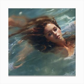 A Beautiful Woman Emerges From The Sea Canvas Print