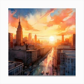 Sunset In The City 1 Canvas Print