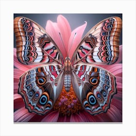 Butterfly On A Flower Canvas Print