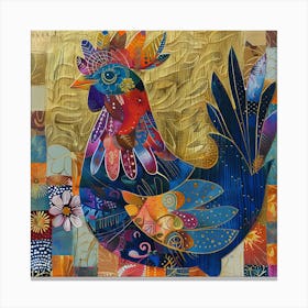 Patchwork Quilted Chicken 1 Canvas Print