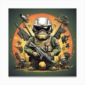 Soldier Doodle Canvas Print