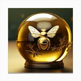 Bee In A Glass Ball 5 Canvas Print