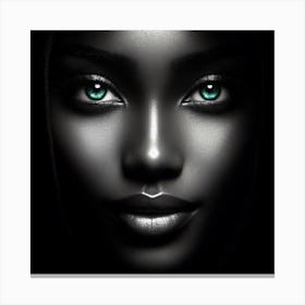 Black Woman With Green Eyes 38 Canvas Print