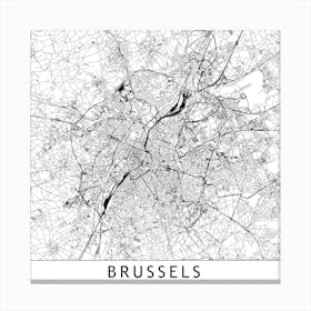 Brussels Map  I Canvas Print