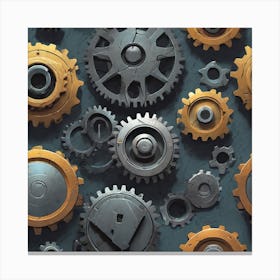 Gears And Gears 16 Canvas Print