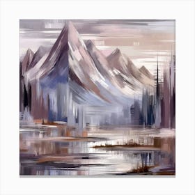 Firefly An Illustration Of A Beautiful Majestic Cinematic Tranquil Mountain Landscape In Neutral Col (7) Canvas Print