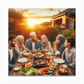 Family Dinner 1 Canvas Print