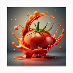 Acoustic Panel Wrapped In A Tomato Sauce Splash Canvas Print