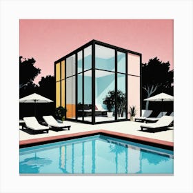 House By The Pool 5 Canvas Print