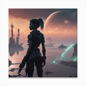 Woman In Space 2 Canvas Print