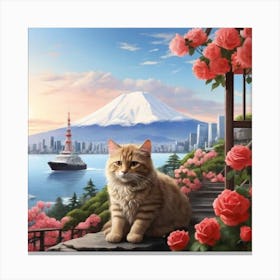 Cat In The Garden Canvas Print