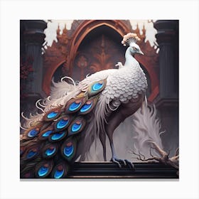 Albino Peacock Canvas Print