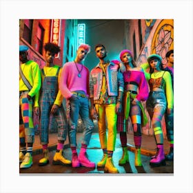 Neon Street Art Canvas Print